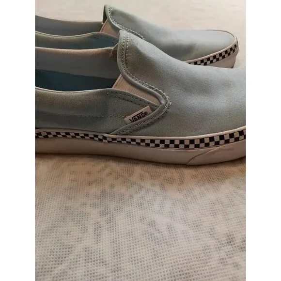 Vans Slip-On Shoes Checkerboard Trim Mens 8 Womens 9.5 Canvas Sneakers 500714 - Picture 2 of 9